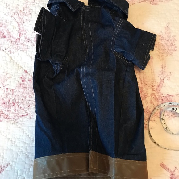 NWOT Casual Canine Denim Jacket with Faux Leather Trim - Picture 4 of 7